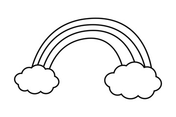 Rainbow with cloud design vector illustration