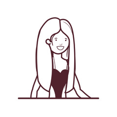 silhouette of woman with swimsuit on white background