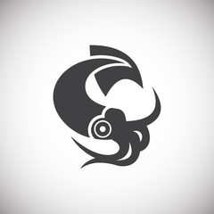 Seafood related icon on background for graphic and web design. Simple illustration. Internet concept symbol for website button or mobile app.