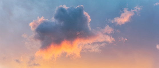 Colorful dramatic sky with clouds