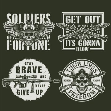 Vintage military logos