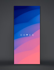 Vertical banner or stand for conference. Cover design template. Abstract background with dynamic effect. Vector illustration for advertising, marketing and presentation.