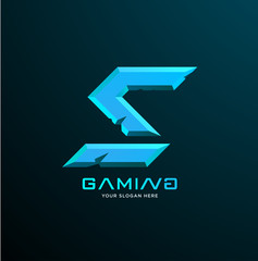 Initial letter S gaming esports style logo template © Anjar G