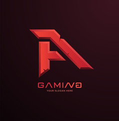 Initial letter A gaming esports style logo template © Anjar G