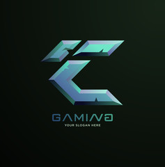 Initial letter C gaming esports style logo template © Anjar G