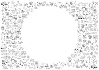 School supplies on white background. Back to school concept. Modern vector illustration. - Vector