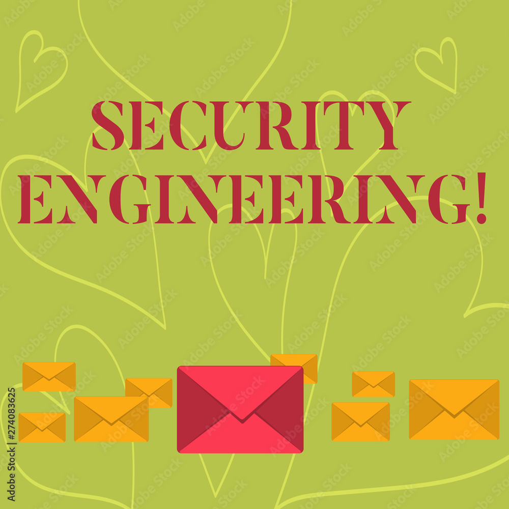 Poster handwriting text writing security engineering. conceptual photo focus on the security aspects in the