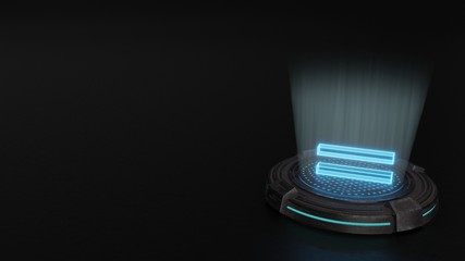 3d hologram symbol of equal icon render
