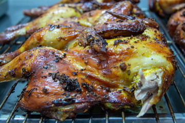 delicious roasted chicken with herbs thai food