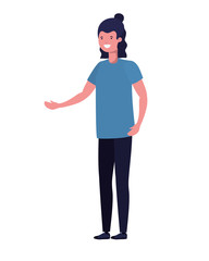 young man standing in white background