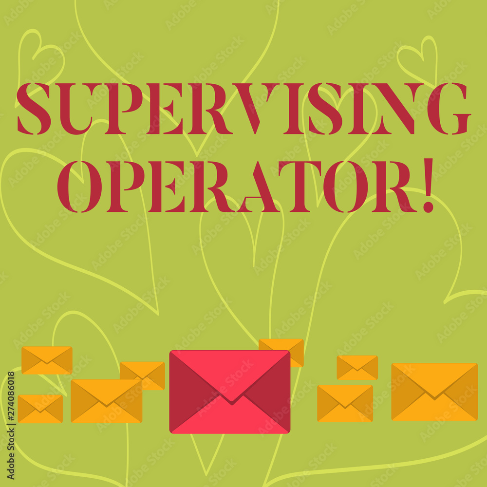 Poster handwriting text writing supervising operator. conceptual photo monitoring and coordinating the plan