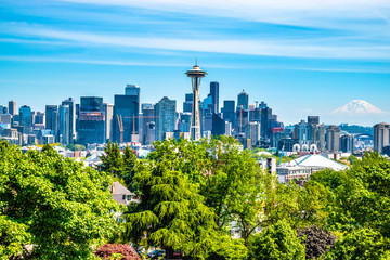 Fototapeta premium Beautiful Clear Day In Seattle, Washington