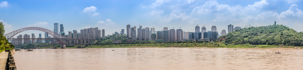 panorama view of the city chongqing, china.
