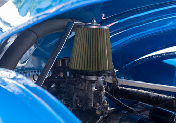 carburetor air filter of a vintage car