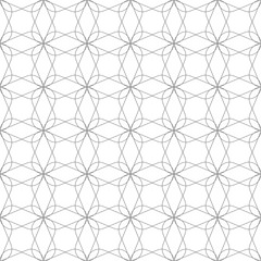 Fototapeta premium Line geometric abstract pattern seamless gray line on white background.
