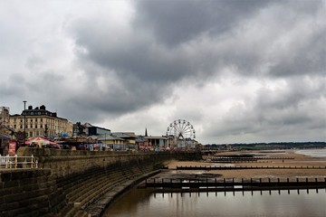 Darkness descends before Easter, across Bridlington Pleasure Beach