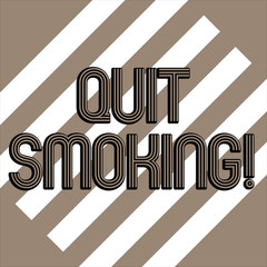 Conceptual hand writing showing Quit Smoking. Concept meaning process of discontinuing tobacco and any other smokers White and Brown Stripes Alternately on Chocolate Background