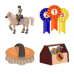Vector design of horseback and equestrian icon. Set of horseback and horse vector icon for stock.