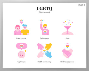 LGBT icons flat pack