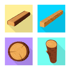 Vector design of material and nature logo. Collection of material and raw stock symbol for web.