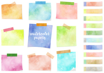水彩のカラフルな付箋セット