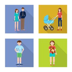 Vector design of generation and happy sign. Collection of generation and avatar vector icon for stock.