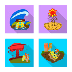 Vector design of collapse and environment symbol. Set of collapse and distress stock vector illustration.