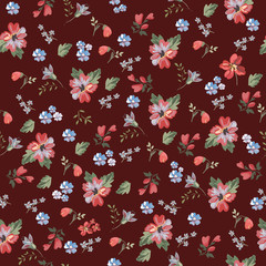 Seamless vintage floral pattern for gift wrap and fabric design