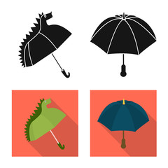 Obraz premium Isolated object of protection and closed symbol. Set of protection and rainy stock vector illustration.