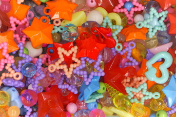 Fototapeta na wymiar colorful jewelry Material plastic Accessories
