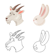 Isolated object of agriculture and breeding sign. Set of agriculture and organic vector icon for stock.