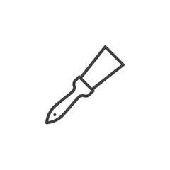 Putty knife line icon. linear style sign for mobile concept and web design. Spatula repair tool outline vector icon. Symbol, logo illustration. Vector graphics