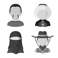 Isolated object of person and culture sign. Collection of person and race stock symbol for web.