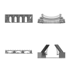Isolated object of design and construct symbol. Set of design and bridge stock symbol for web.