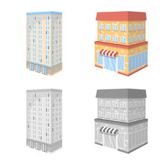 Vector illustration of construction and building icon. Set of construction and estate vector icon for stock.