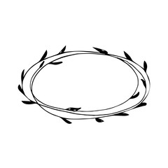 Vector illustration of hand drawn floral wreath