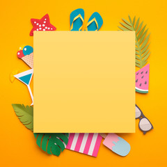 Vacation background with square blank space and sea resort