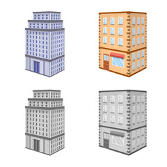 Vector illustration of construction and building sign. Set of construction and estate vector icon for stock.