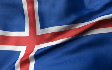 3D Illustration of Iceland Flag