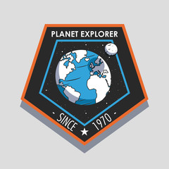 Space explorer patch emblem design