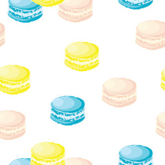 seamless pattern with colorful macaroons vector 
