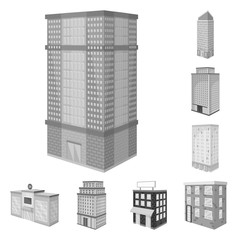 Isolated object of realty and modern icon. Set of realty and building vector icon for stock.