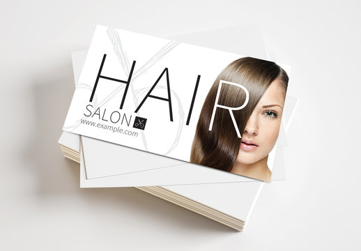 Business Card Layout for Hair Salon with Scissors Logo