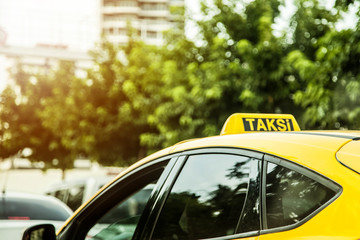 Yellow taxi in the city