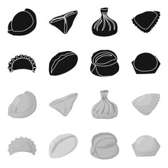Isolated object of products and cooking symbol. Set of products and appetizer stock symbol for web.