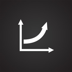 Up grow chart icon on background for graphic and web design. Simple illustration. Internet concept symbol for website button or mobile app.