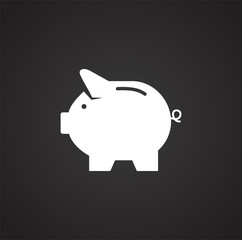Piggy bank icon on background for graphic and web design. Simple illustration. Internet concept symbol for website button or mobile app
