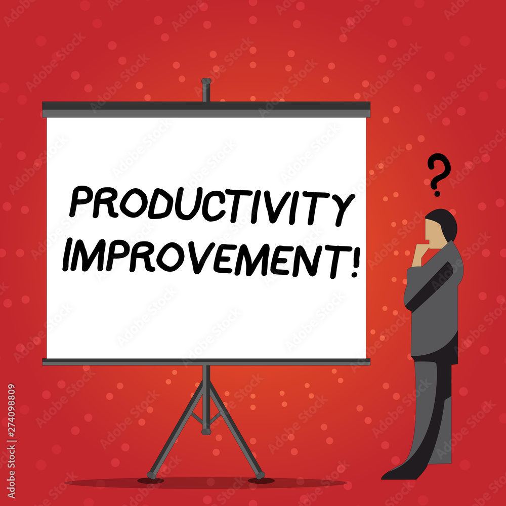 Poster conceptual hand writing showing productivity improvement. concept meaning process of achieving more 
