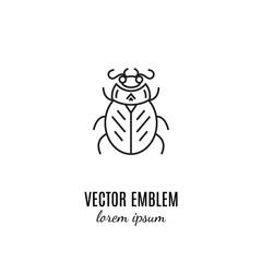 Carrion beetle line icon isolated on white background