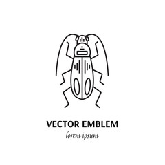 Solder beetle line icon isolated on white background